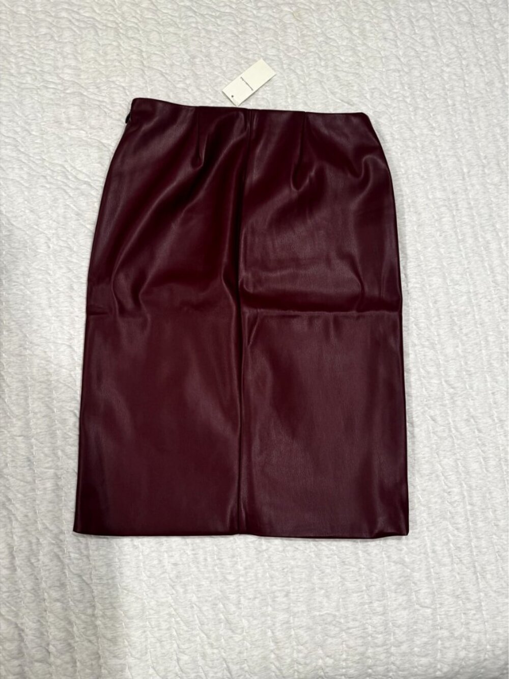 Abercrombie & Fitch Faux Leather Midi Skirt Burgundy XS New With Tags